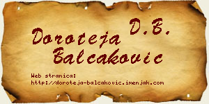 Doroteja Balčaković vizit kartica